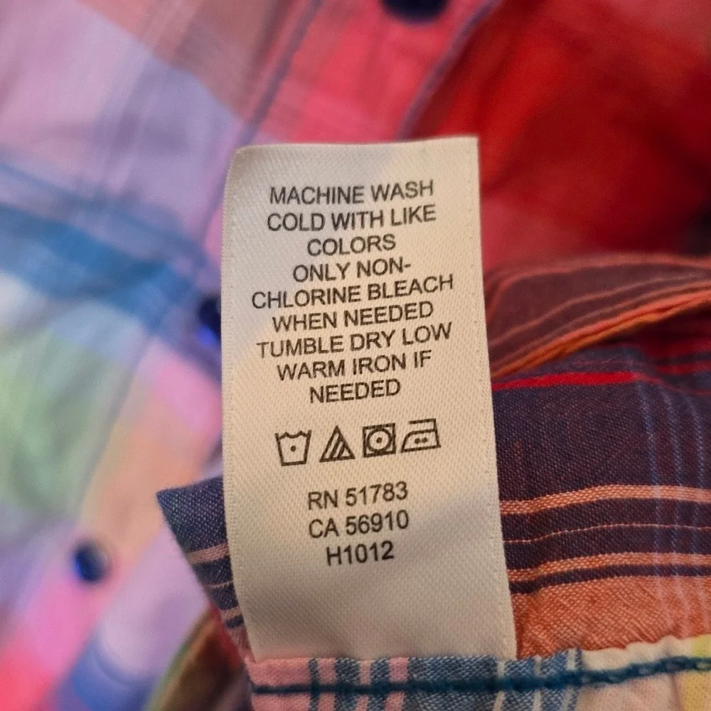 Maurices Womens Plaid Button Down Shirt Multi Color Cotton Long Sleeve Top Sz 0